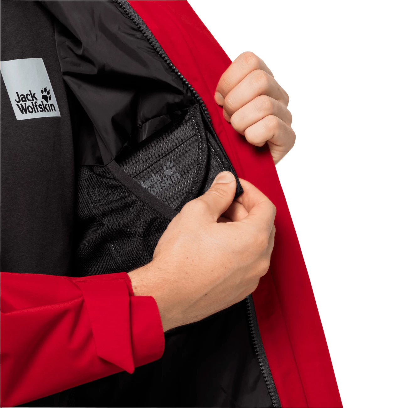 Budget ⌛ Randonnee Pedestre Homme Jack Wolfskin Veste Imperméable Jack Wolfskin Dna Rhapsody ROUGE 👍 4 Budget ⌛ Randonnee Pedestre Homme Jack Wolfskin Veste Imperméable Jack Wolfskin Dna Rhapsody ROUGE 👍 – Image 4