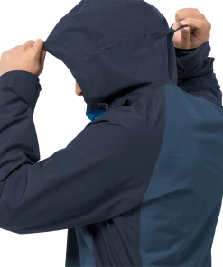 Tout neuf 😀 Randonnee Pedestre Homme Jack Wolfskin Veste Imperméable Jack Wolfskin Mount Isa BLEU 💯