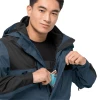 Budget 🧨 Randonnee Pedestre Homme Jack Wolfskin Veste Imperméable Jack Wolfskin Jasper Flex BLEU 🔔