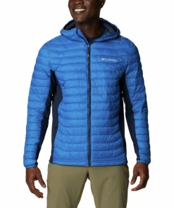 Top 10 ⌛ Randonnee Pedestre Homme Columbia Veste À Capuche Columbia Powder Pass BLEU 🔥