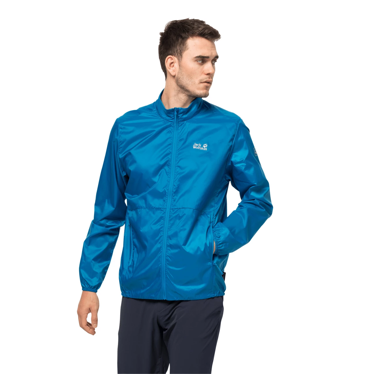 Budget 😍 Randonnee Pedestre Homme Jack Wolfskin Veste Imperméable Jack Wolfskin Pack & Go Windshell BLEU 🎁 1 Budget 😍 Randonnee Pedestre Homme Jack Wolfskin Veste Imperméable Jack Wolfskin Pack & Go Windshell BLEU 🎁