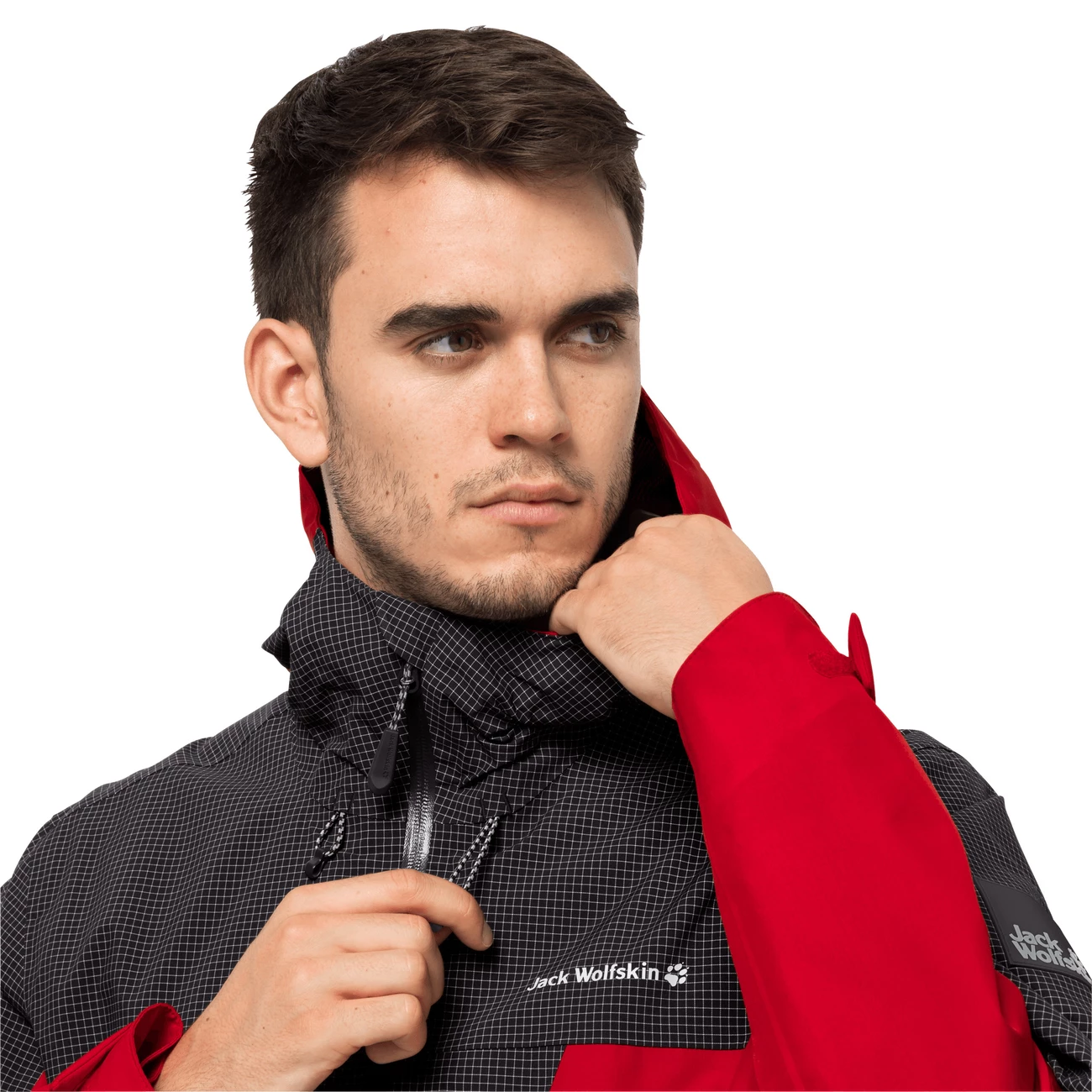 Budget ⌛ Randonnee Pedestre Homme Jack Wolfskin Veste Imperméable Jack Wolfskin Dna Rhapsody ROUGE 👍 3 Budget ⌛ Randonnee Pedestre Homme Jack Wolfskin Veste Imperméable Jack Wolfskin Dna Rhapsody ROUGE 👍 – Image 3