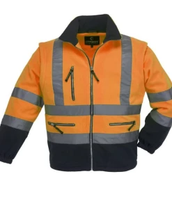 Vente flash 🧨 Randonnee Pedestre Adulte Coverguard Veste Polaire Haute Visibilité Manches Amovibles Coverguard Station Polar Fleece JAUNE 🧨