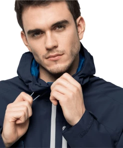 Coupon 🌟 Randonnee Pedestre Homme Jack Wolfskin Veste Imperméable Jack Wolfskin Eagle Peak BLEU 🛒