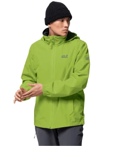 Remise 👍 Randonnee Pedestre Homme Jack Wolfskin Veste Imperméable Jack Wolfskin Stormy Point VERT 👍