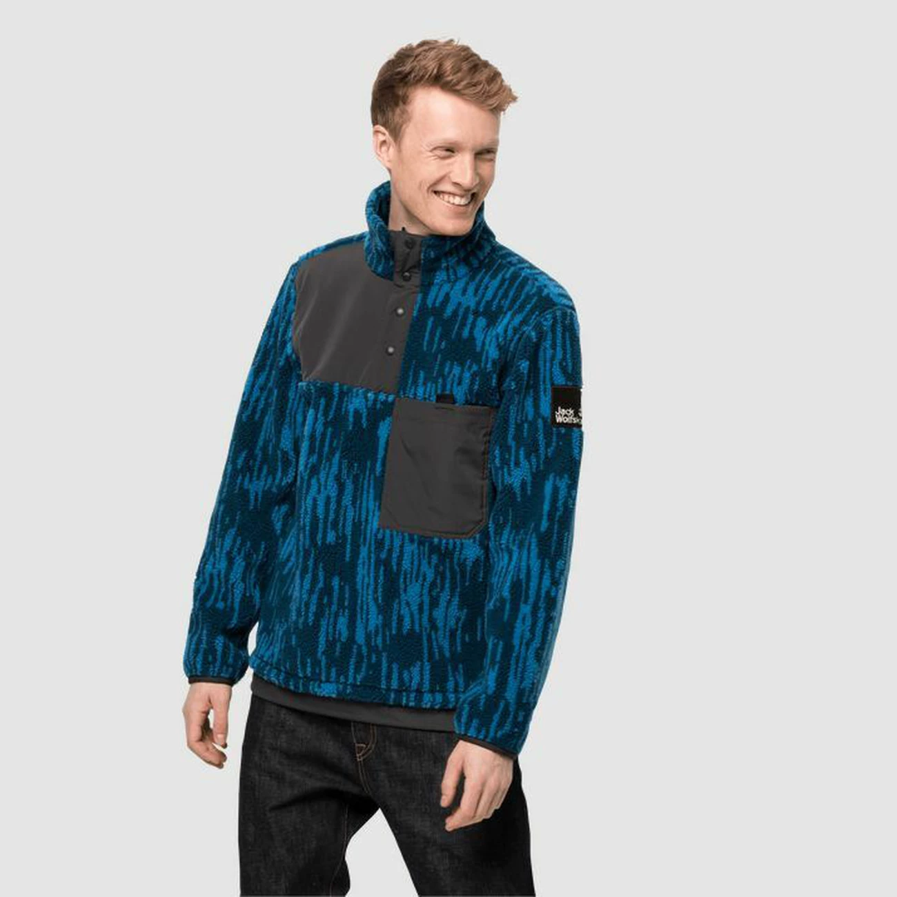 Offres ❤️ Randonnee Pedestre Homme Jack Wolfskin Polaire Jack Wolfskin 365 Fearless Snap Jaquard BLEU 😍 1 Offres ❤️ Randonnee Pedestre Homme Jack Wolfskin Polaire Jack Wolfskin 365 Fearless Snap Jaquard BLEU 😍