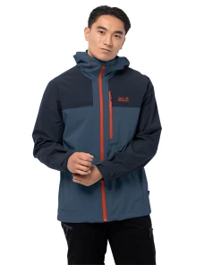 Budget 😀 Randonnee Pedestre Homme Jack Wolfskin Veste Imperméable Jack Wolfskin Go Hike BLEU ✔️