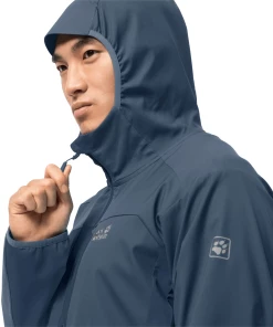 Bon marché 👏 Randonnee Pedestre Homme Jack Wolfskin Veste Imperméable Jack Wolfskin Eagle Peak Ii BLEU 🤩