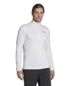 Tout neuf 🎁 Randonnee Pedestre Homme Adidas Veste Molleton 1/2 Zip Adidas Terrex Everyhike BLANC 👏