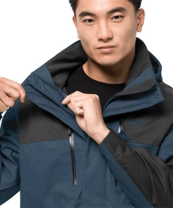 Budget 🧨 Randonnee Pedestre Homme Jack Wolfskin Veste Imperméable Jack Wolfskin Jasper Flex BLEU 🔔 -Columbia Shop e8d1775f17f44627a507948de76c0d48
