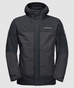 Remise 😍 Randonnee Pedestre Homme Jack Wolfskin Veste 3 En 1 Jack Wolfskin Dna Supernova NOIR 🎁