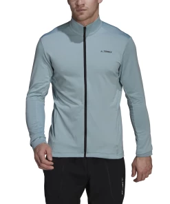 Budget 🔥 Randonnee Pedestre Homme Adidas Veste De Survêtement Adidas Terrex Multi Primegreen Fleece GRIS 💯